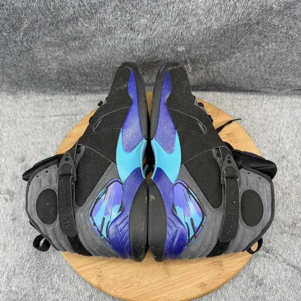 Jordan Air Jordan 8 Aqua Shoes Mens Size 8 Black Basketball Sneakers 305381-025